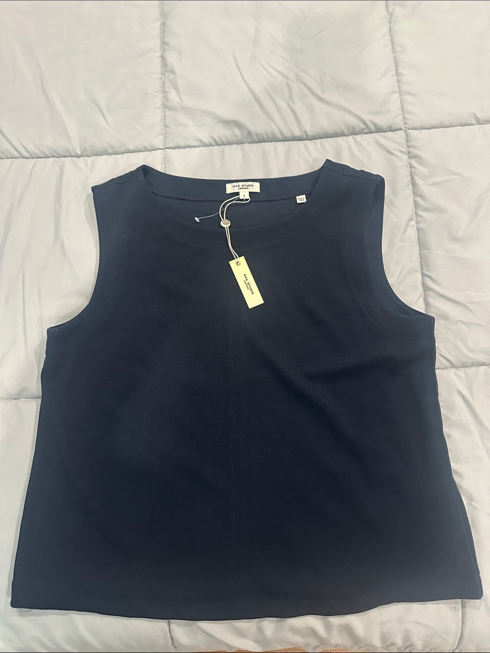 Max Studio Navy Sleeveless Knit Tank Top